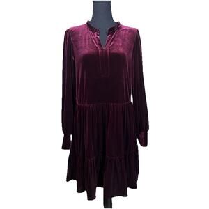 1 State Velvet Teired Dress Whimysgoth Fairygrunge Burgundy Red Medium Holiday